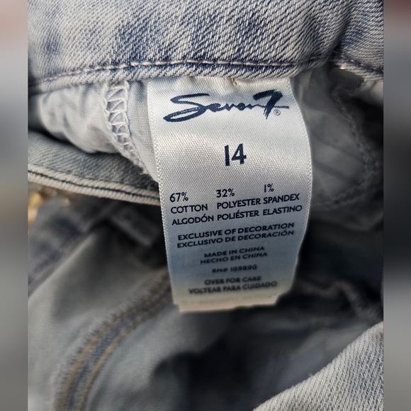 Seven7 Jeans High Rise Tummyless Size 14 Ripped Skinny Jeans Amsterdam Wash - Picture 6 of 6